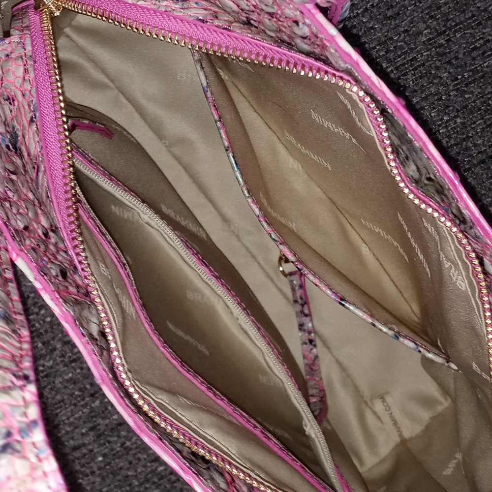 💞Brahmin💞 - Small Elaine Pink Cobra Ombre Satchel - Picture 10 of 11